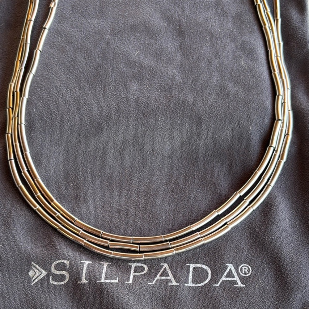 SILPADA 925 Sterling Flash 30” Black/Brown Leather Necklace N2196